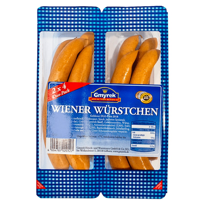 Gmyrek Wiener Würstchen 2x4 Stück, 400g